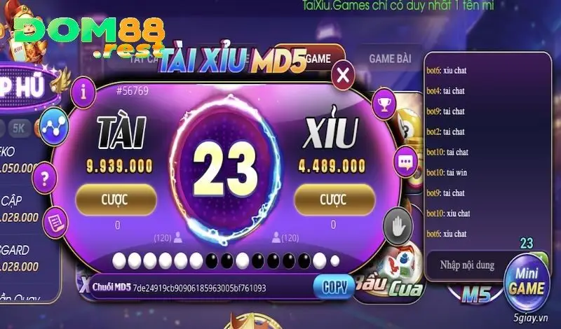 Cách tính điểm khi chơi Tài xỉu MD5 Dom88